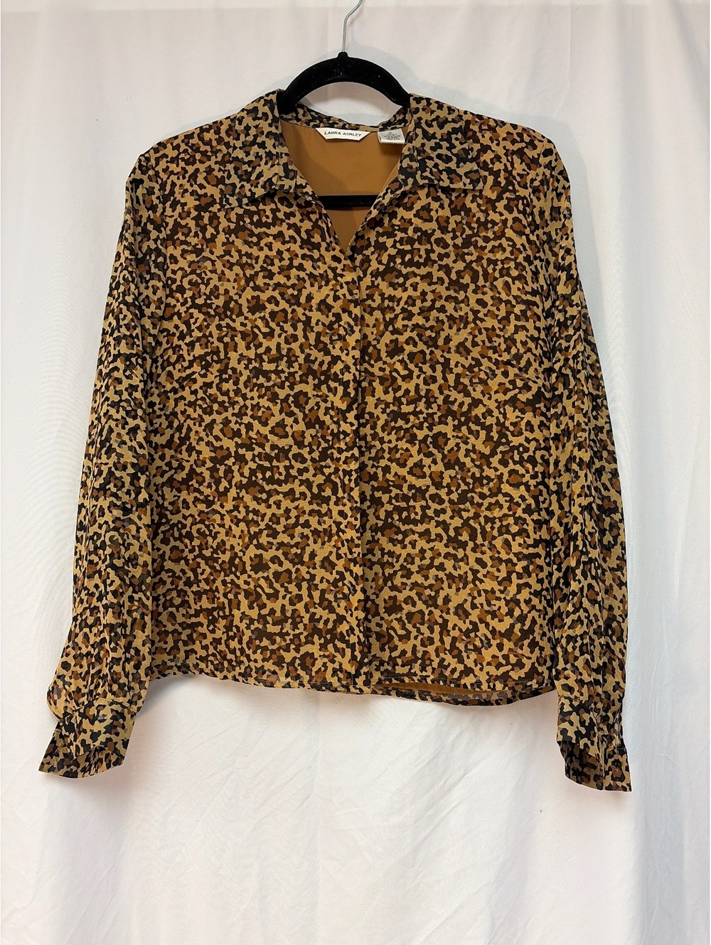 Laura Ashley Women's Long Sleeve Animal Print Blouse Size 10